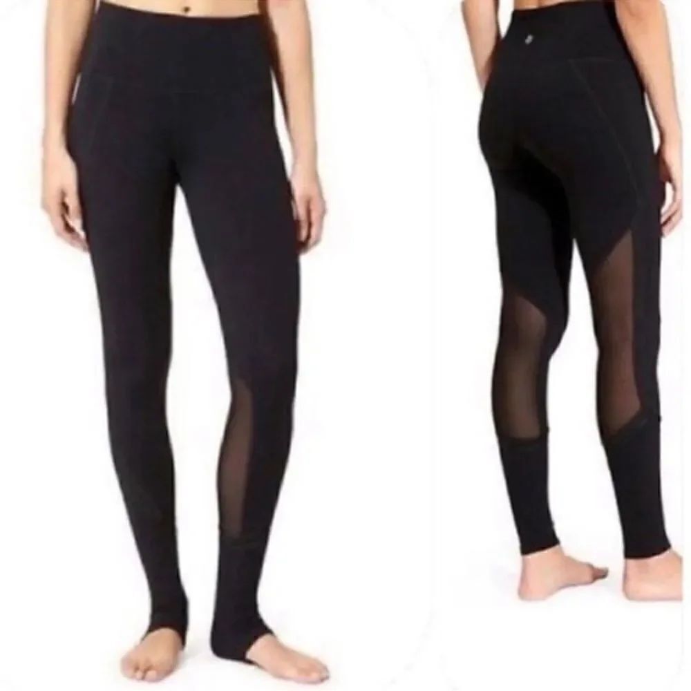 Athleta Black High Rise Plié Mesh Leggings S